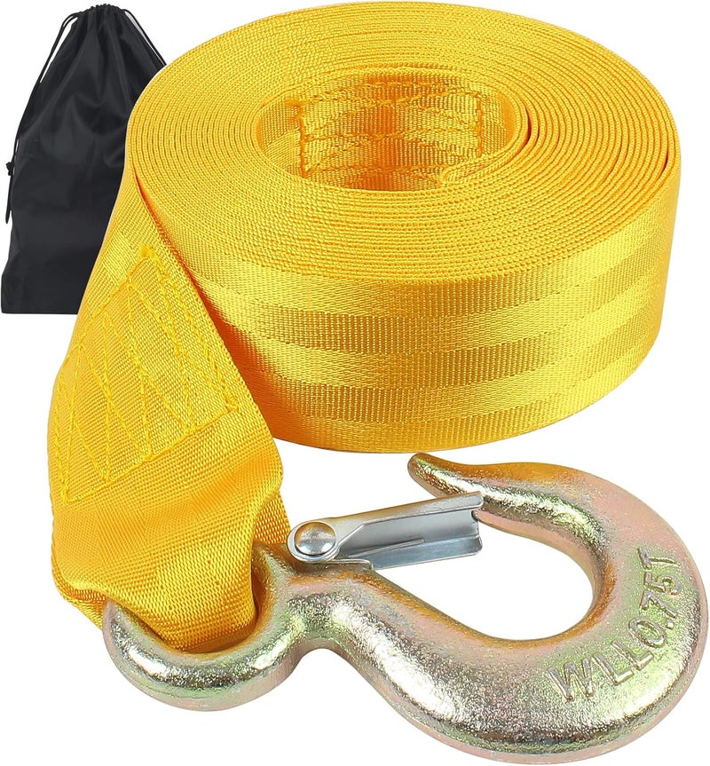 VEITHI Boat Winch Strap with Hook,Winch Strap for Boat Trailer,Boat Trailer Winch Strap 2 inch x 20 foot, Great for Boat, Truck, Jet Ski and Car Trailers Towing and Heavy Duty Equipment (Choose Color) - Image 1